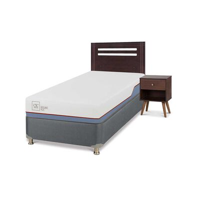 Imagen 2 del producto Cama Americana CIC 1 Plaza Excellence Plus + Respaldo + 1 Velador Munich