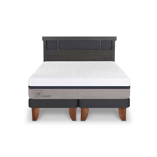 Cama Europea CIC Base Normal King Balance + Respaldo Dublin