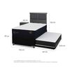 Cama Nido CIC 1,5 Plazas Premium + Respaldo + Velador Torino
