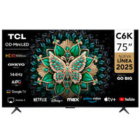 Smart TV Mini LED 75"" TCL 4K UHD Google TV 75C6K