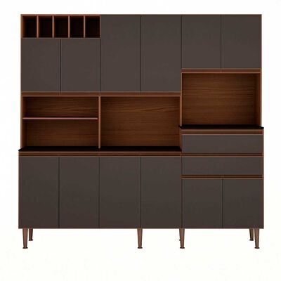 Imagen 1 del producto Cocina Vekkahome Malbec 12 Puertas 2 Cajones Gris