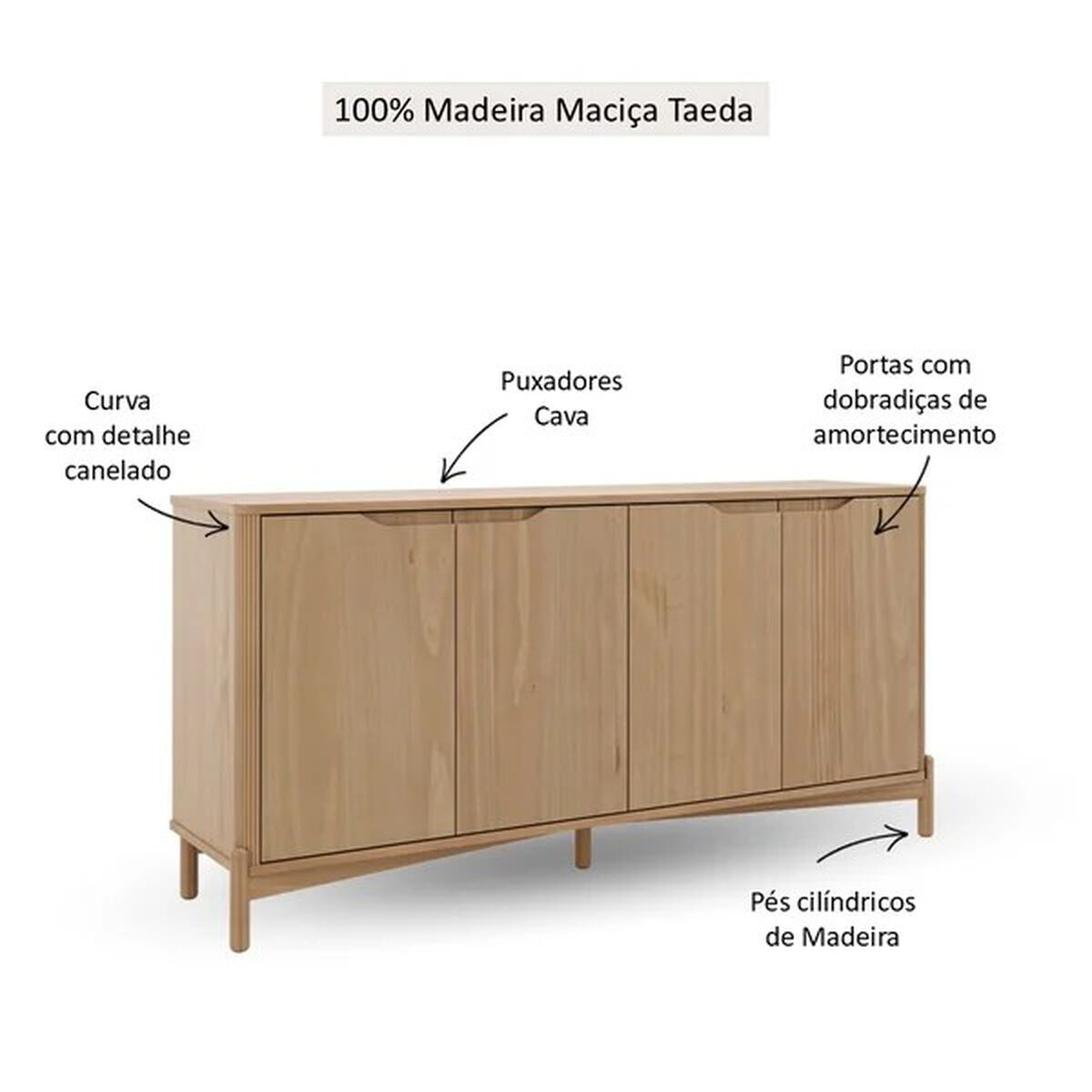 Buffet Roca Nest 4 Puertas Tauri
