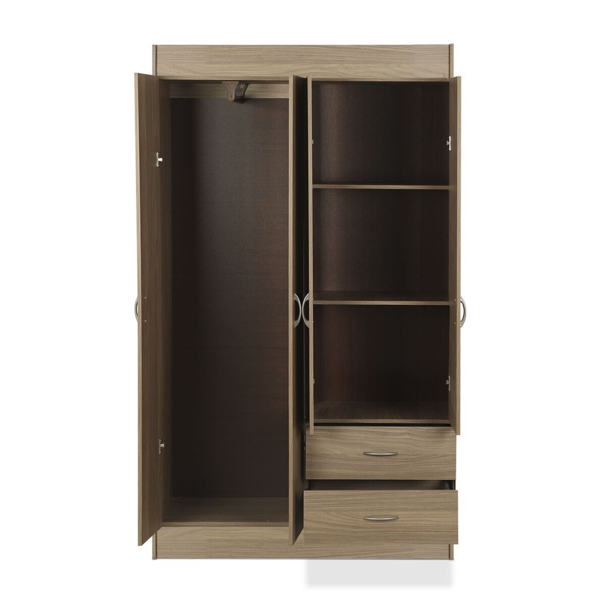 Closet Stanford 4 Puertas 2 Cajones Nogal