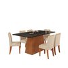 Juego de Comedor Vekkahome Dulce 6 Sillas Negro