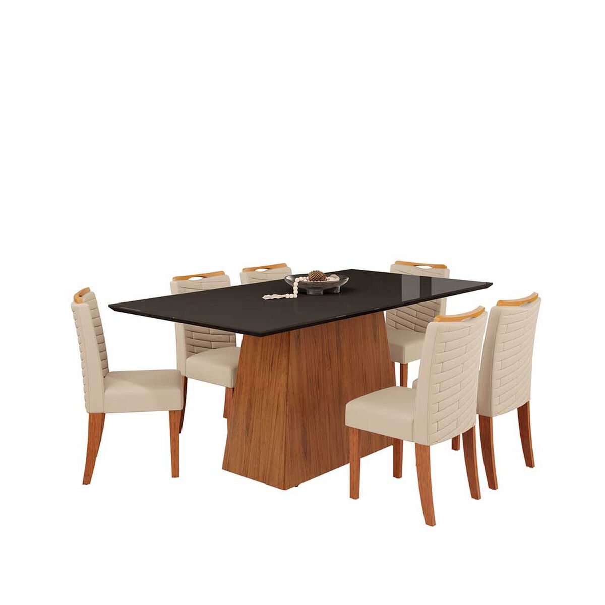 Juego de Comedor Vekkahome Dulce 6 Sillas Negro