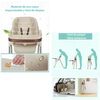 Silla de Comer Multiposiciones Plegable Rosada Lubabycas