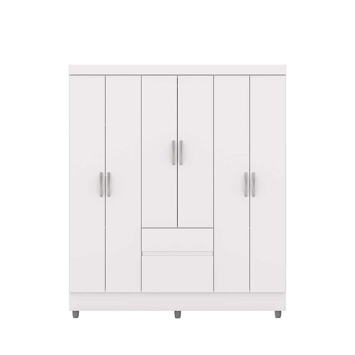 Cl&oacute;set Vekkahome Americano 6 Puertas 2 Cajones Blanco