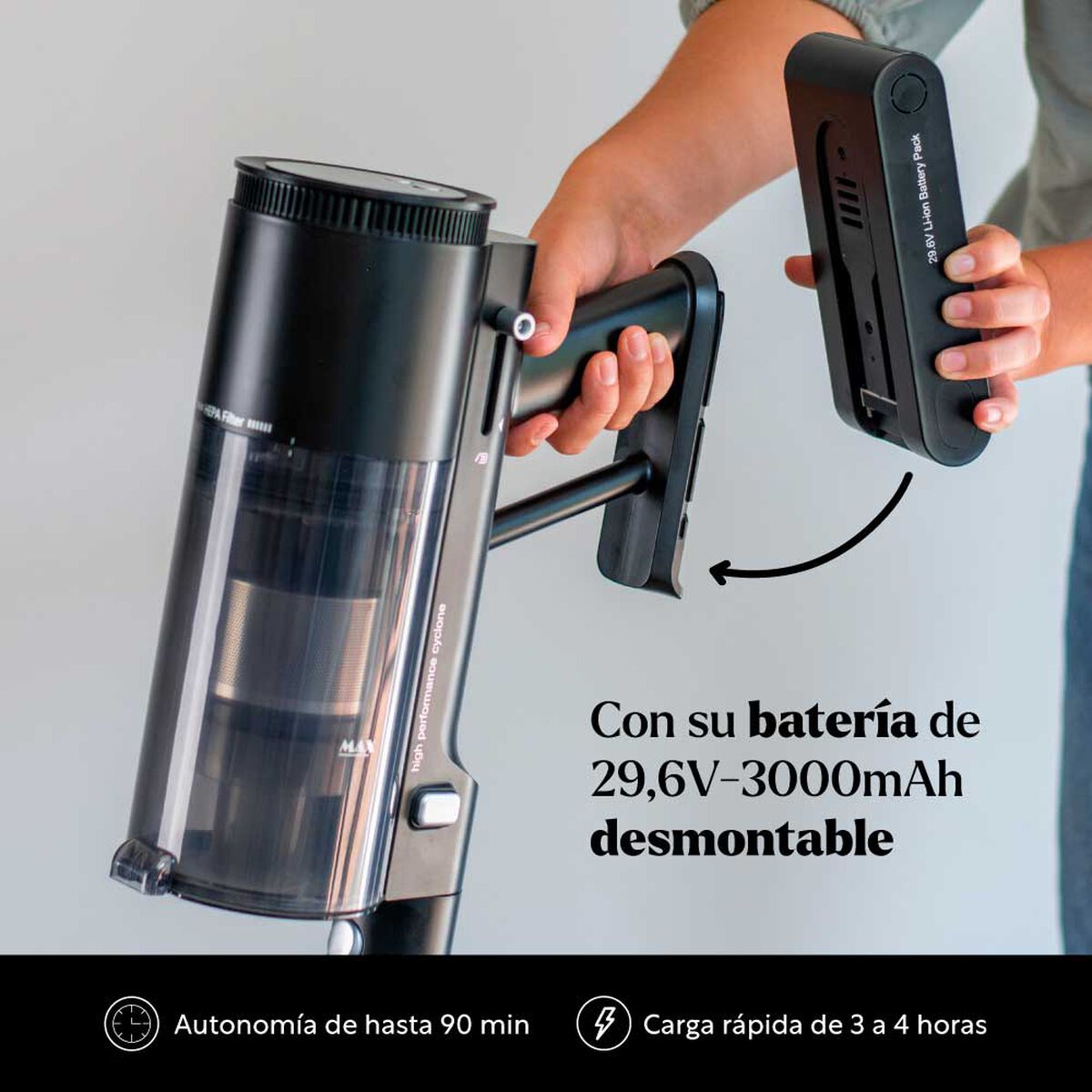Aspiradora inal&aacute;mbrica Easyways Cyclone Vision Prime 500 ml