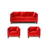 Juego de Living Barra Design Estocolmo Sofá 3 Cuerpos + Dos Sillones 1 Cuerpo Rojo