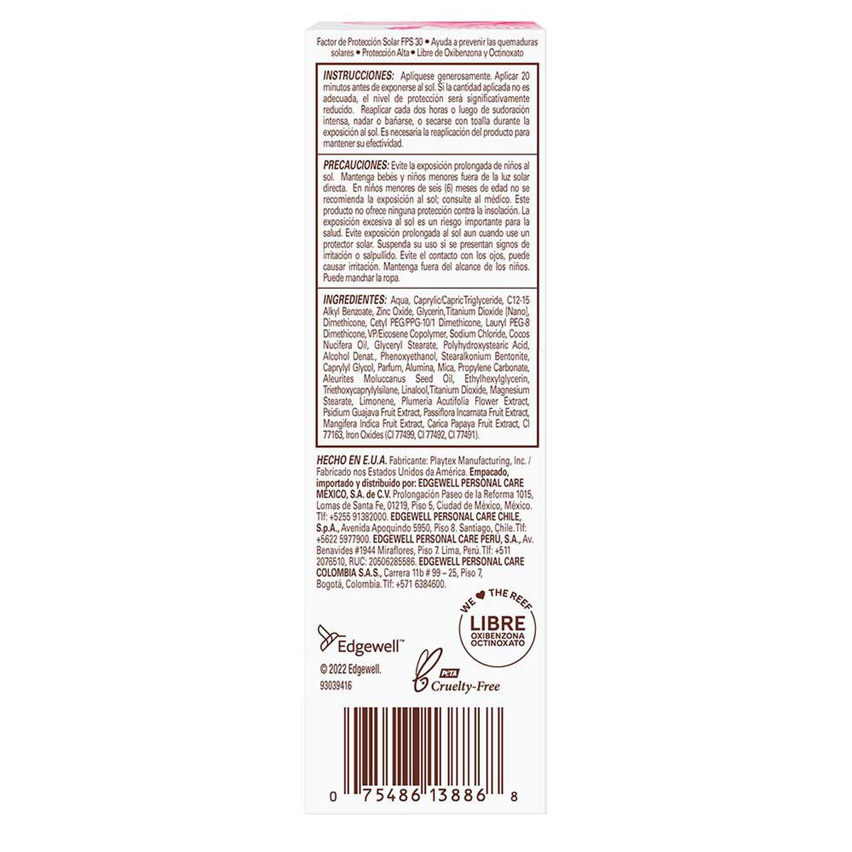 Protector Solar Facial Mineral con Color, FPS 30, 50 Ml Hawaiian Tropic