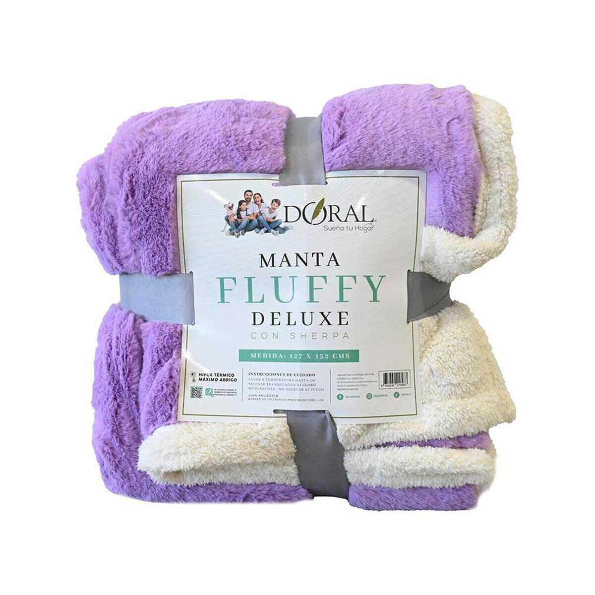 Manta de Poli&eacute;ster Doral 127 x 152 cm Fluffy Lila