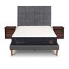 Cama Europea CIC 2 Plazas Súper Premium + Respaldo + 2 Veladores Tamesis