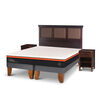 Cama Europea CIC Base Dividida 2 Plazas Bee Comfort + Respaldo + 2 Veladores