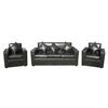 Juego de Living Almore Paris Sofá 3 Cuerpos + Dos Sillones 1 Cuerpo Negro