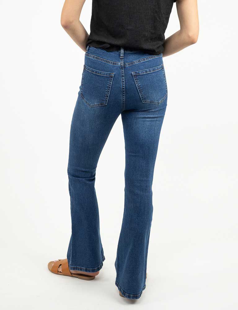 Jeans Flare Mujer Zibel Azul, Celeste, Marengo, Negro