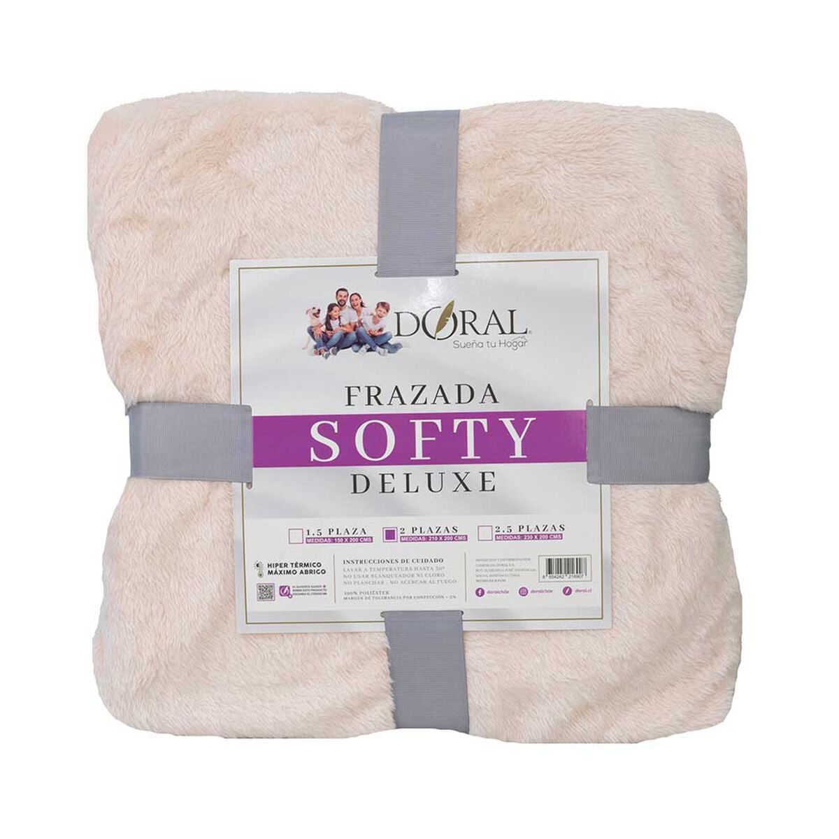 Frazada Poliéster Doral 2 Plazas Deluxe Rosa