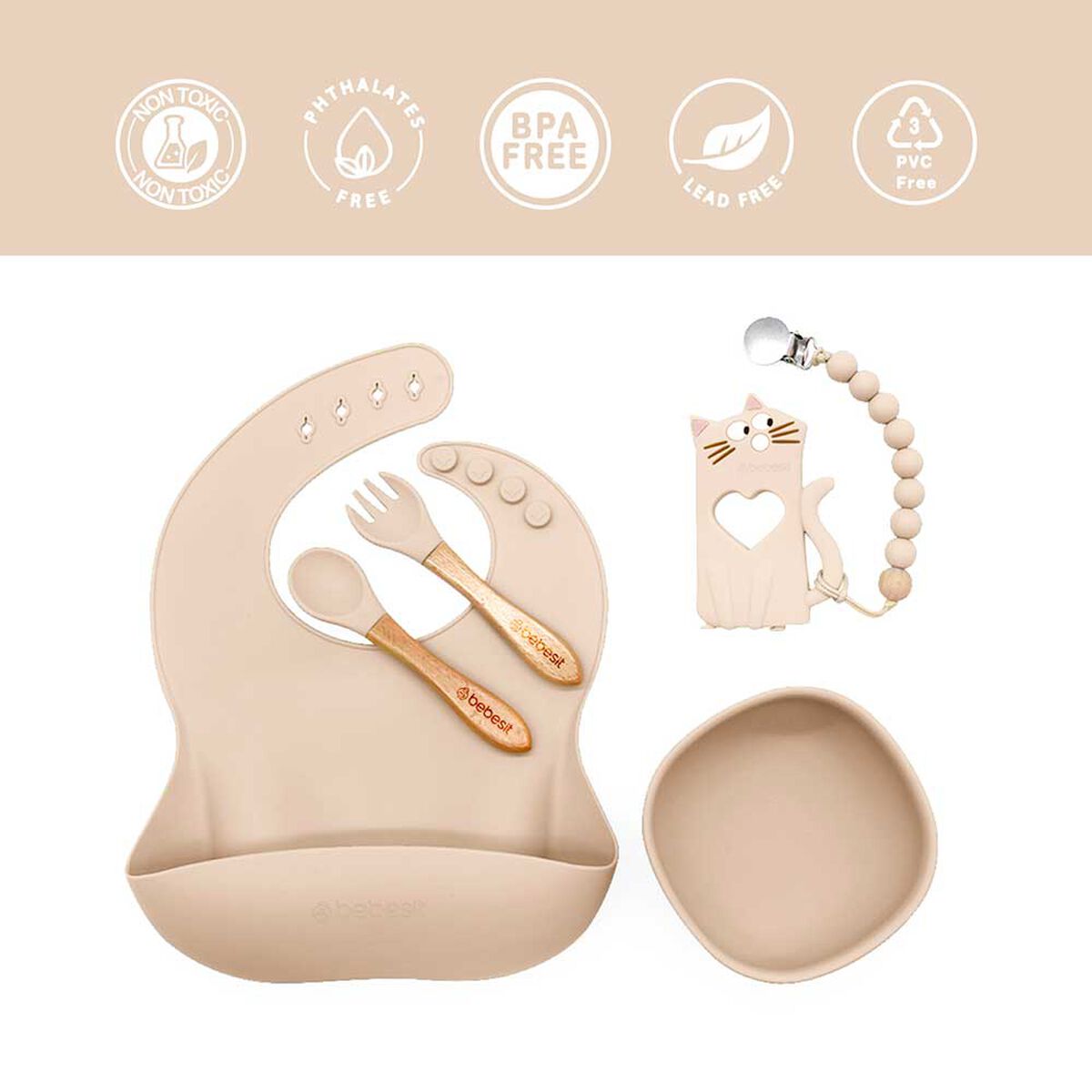 Set de Alimentacion 3 Beige Bebesit