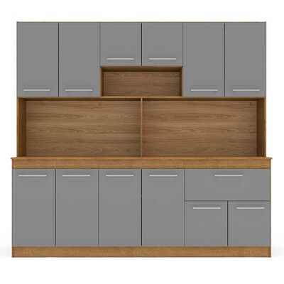 Mueble de Cocina Vekkahome Buck 1 Cajón 12 Puertas Gris