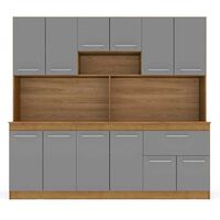 Mueble de Cocina Vekkahome Buck 1 Cajón 12 Puertas Gris