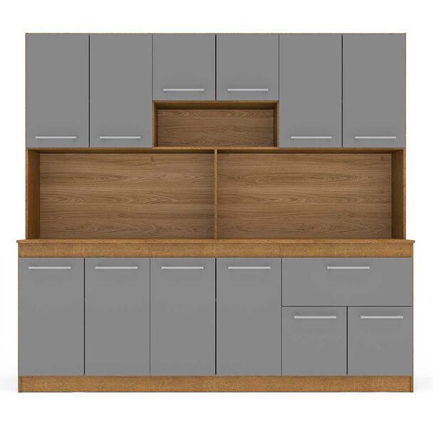 Mueble de Cocina Vekkahome Buck 1 Cajón 12 Puertas Gris