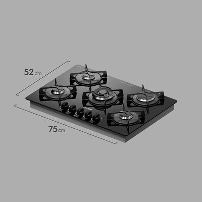 Imagen 2 del producto Encimera a Gas Fensa F GC75V A 5 Quemadores