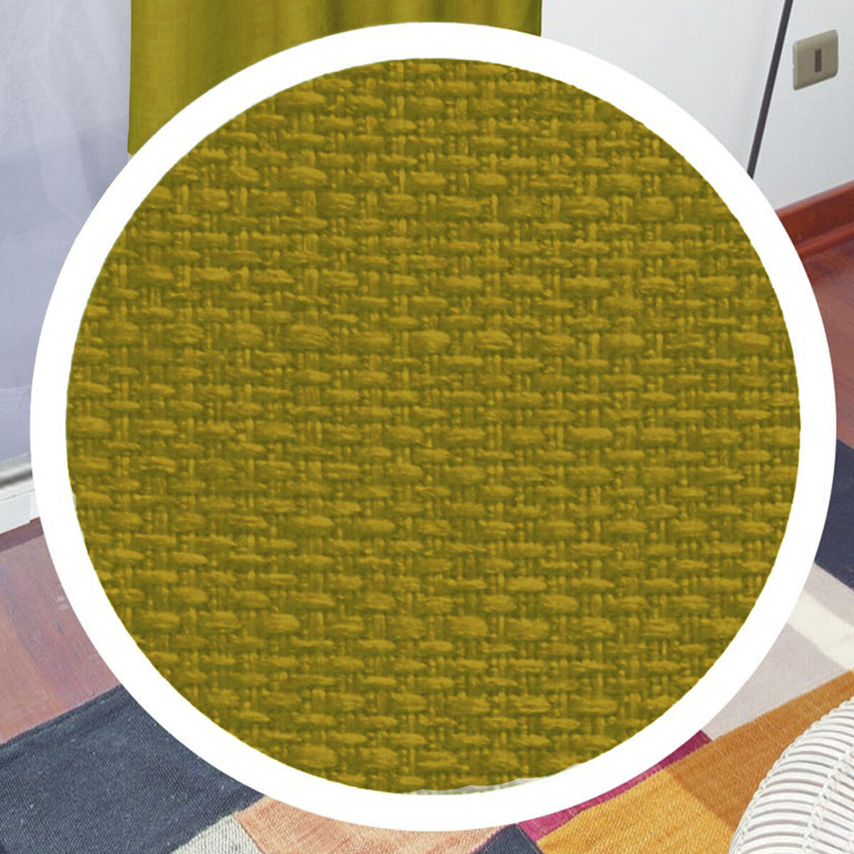 Combo Cortinas Doral Rustico 220 x 140 cm Mostaza