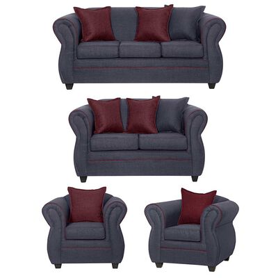 Imagen 1 del producto Juego de Living Black Factory Emili 7 Cuerpos Marengo