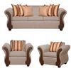 Juego de Living Ruzam Mobel Marsella Sofá 3 Cuerpos + Dos Sillones 1 Cuerpo Lino Beige