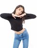 Polerón Crop Con Cierre Y Gorro Mujer Icono