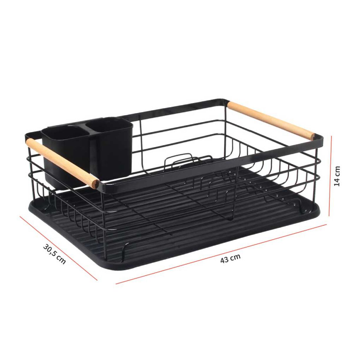 Secaplatos Escurridor Simplit 1 Nivel Acero Inoxidable Negro