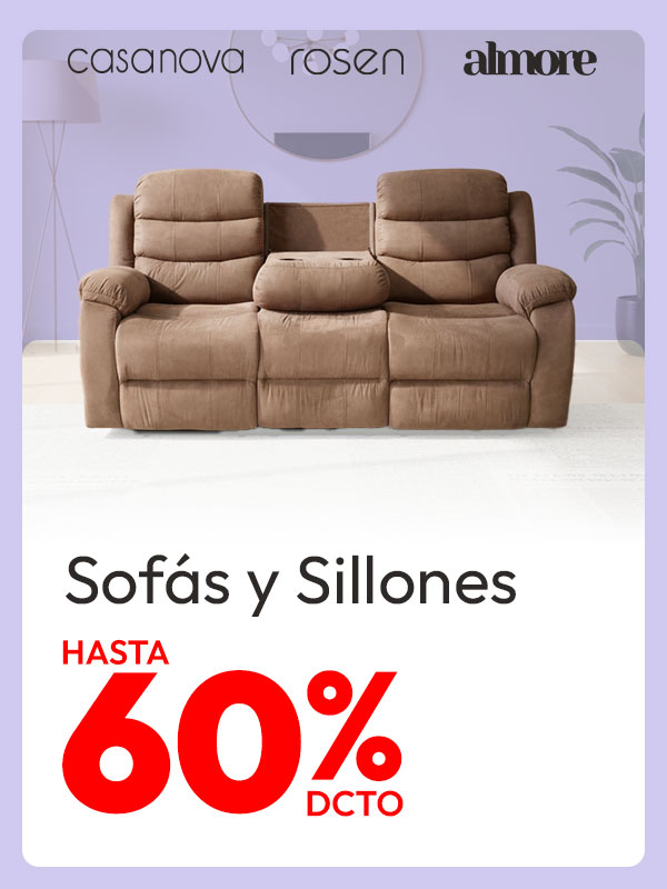 Sofás y sillones hasta 60%