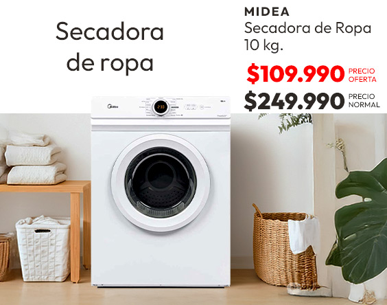 Secadora de Ropa Midea MD100A100/W2 10 kg.