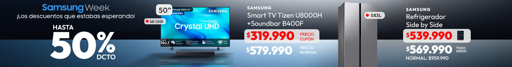 Samsung Week hasta 50% dcto