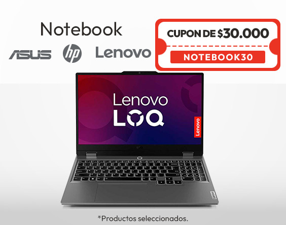 Cupón NOTEBOOK30 
