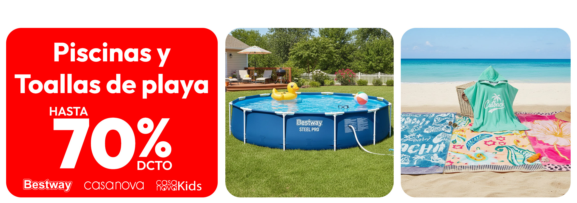 Piscinas y Toallas de playa hasta 70%