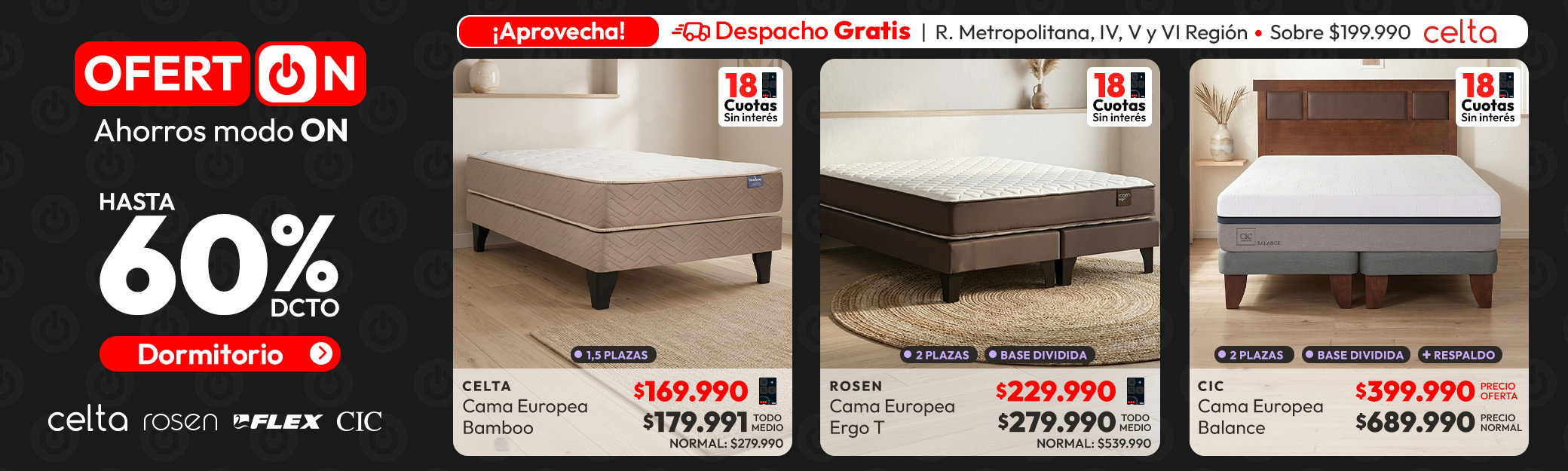 Dormitorio hasta 60% dcto