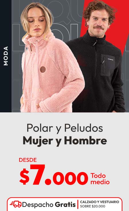 polar y peludos mujer y hombre 7000+ despacho gratis  calzado y vestuario sobre 20,000 todo chile
