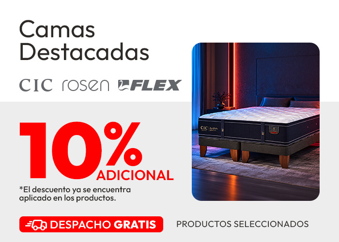 Camas Destacadas hasta 10% adicional