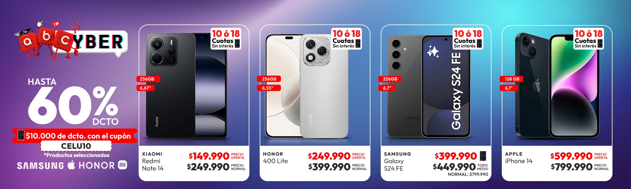 Smartphone hasta 60% dcto