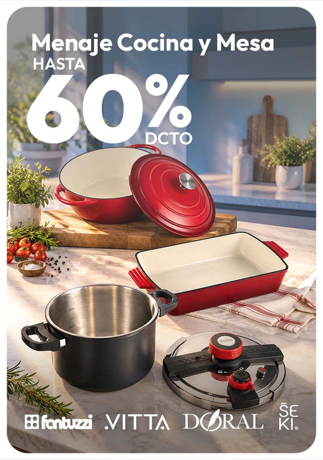 Menaje Cocina y Mesa hasta 60% de dcto
