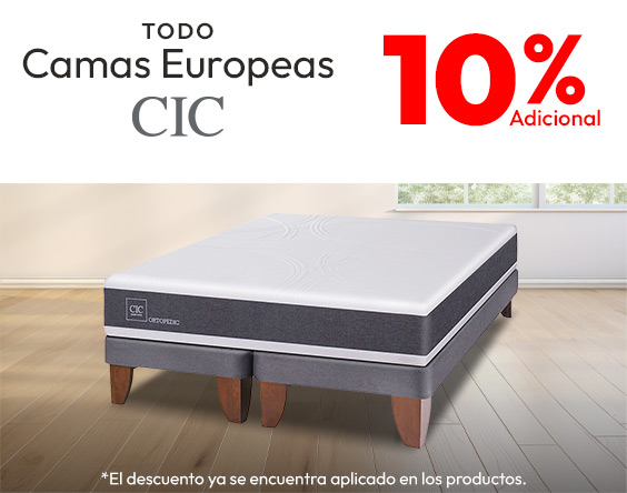 CIC camas europeas 10% adicional