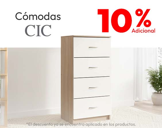 Cómodas CIC 10% adicional