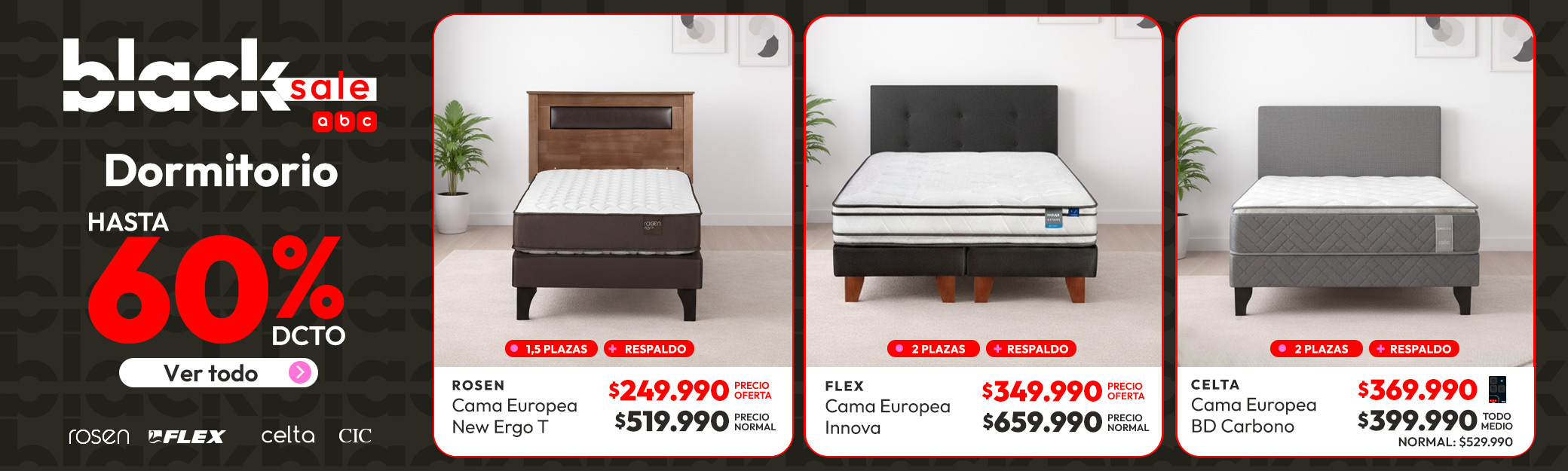 Dormitorio hasta 60%