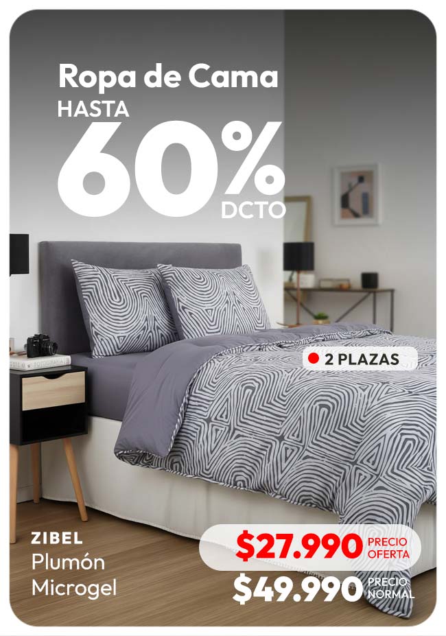 Ropa de Cama hasta 60% de dcto