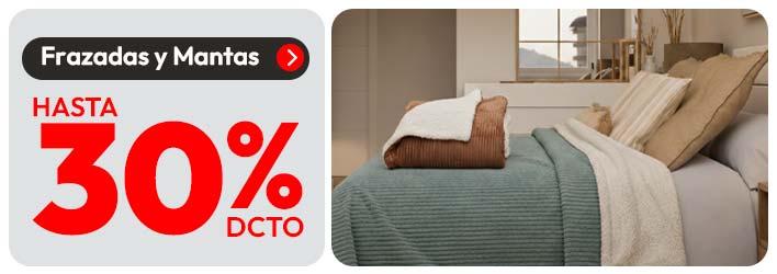 Frazadas y Mantas 30% de dcto