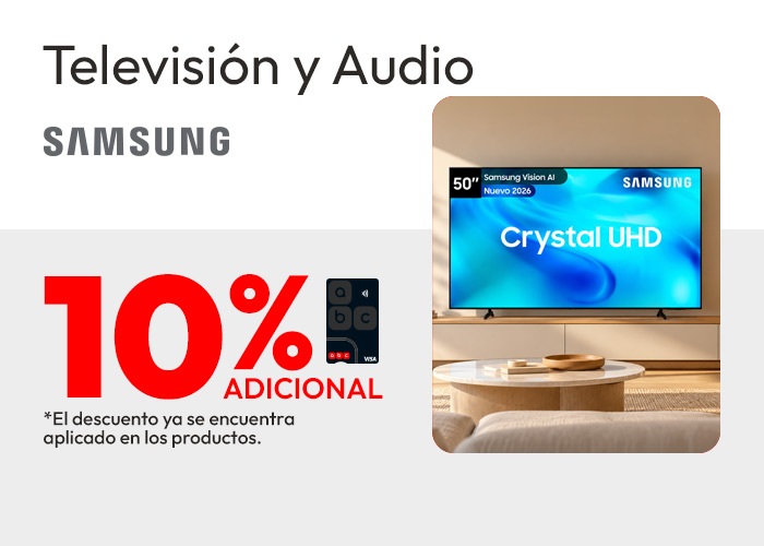 Televisión samsung 10% de dcto tlp adicional