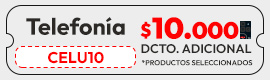 Usa tu cupón CELU1O y obtendrás $10.000 pesos de descuento pagando con tu tarjeta abc, La Polar o ABCVISA