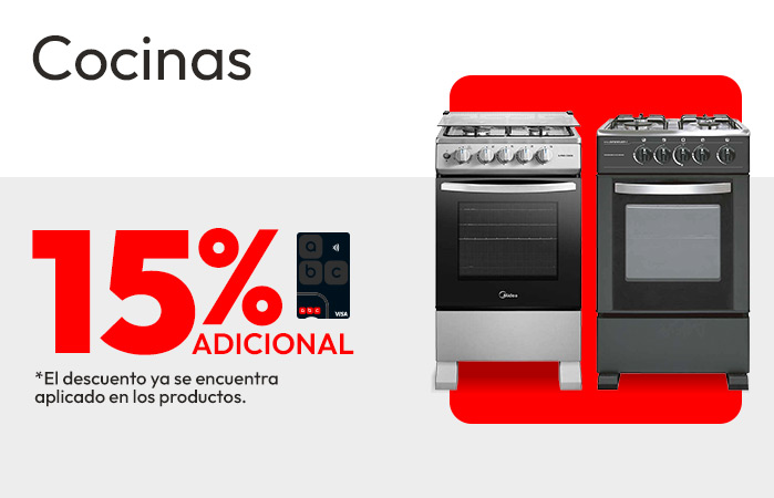 Cocinas 15% DE DCTO Adicional