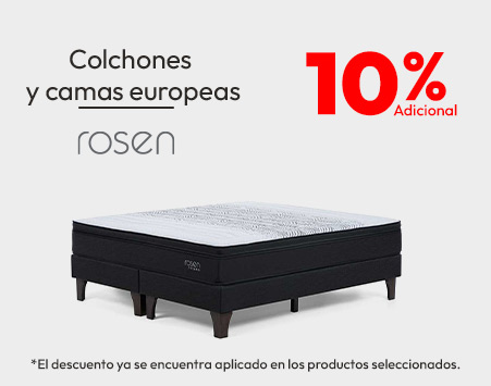 10% dcto adicional colchones y camas europeas Rosen