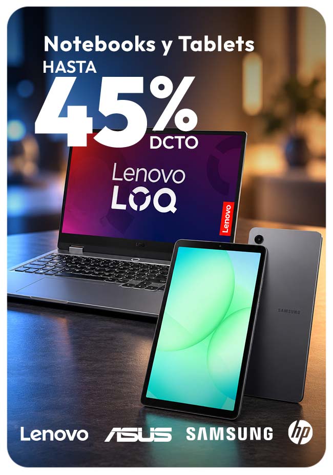 Notebooks y Tablets hasta 45% de dcto